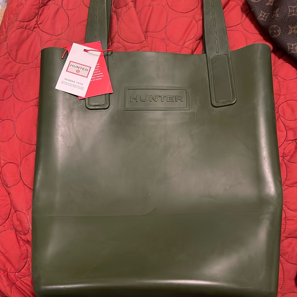 Hunter for Target Collab Large Olive Green Rubber Tote Bag